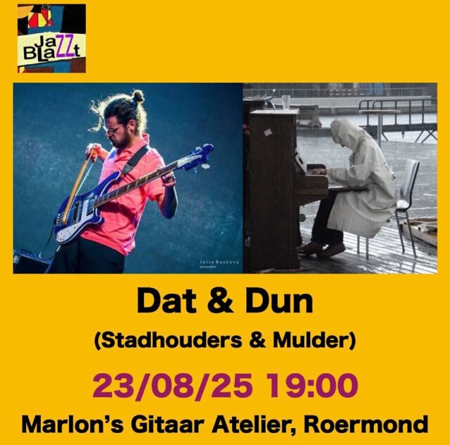 Waanzinnig!! 23 augustus host ik JazzBlazzt, dit nomadische podium voor experimentele muziek heeft mijn atelier gekozen om hun kijk op eigenzinnige, creatieve en vrijgevochten muziek aan jullie te tonen en te laten horen, voelen en te ondergaan! Entree is beperkt maar op basis van een vrijwillige respectvolle bijdrage voor twee absolute topmusici. 
Vol is vol! Reserveren mag in de comments of via de gebruikelijke manier