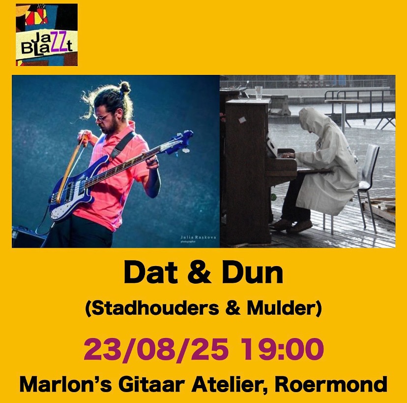 Waanzinnig!! 23 augustus host ik JazzBlazzt, dit nomadische podium voor experimentele muziek heeft mijn atelier gekozen om hun kijk op eigenzinnige, creatieve en vrijgevochten muziek aan jullie te tonen en te laten horen, voelen en te ondergaan! Entree is beperkt maar op basis van een vrijwillige respectvolle bijdrage voor twee absolute topmusici. 
Vol is vol! Reserveren mag in de comments of via de gebruikelijke manier